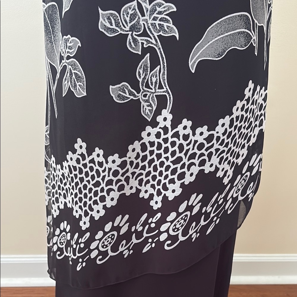 Beaded Black Floral Dress - Picture 10 of 11